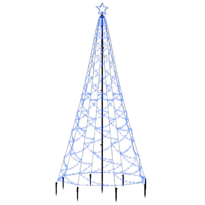 Albero di Natale con Palo in Metallo 500 LED Blu 3 m - homemem39