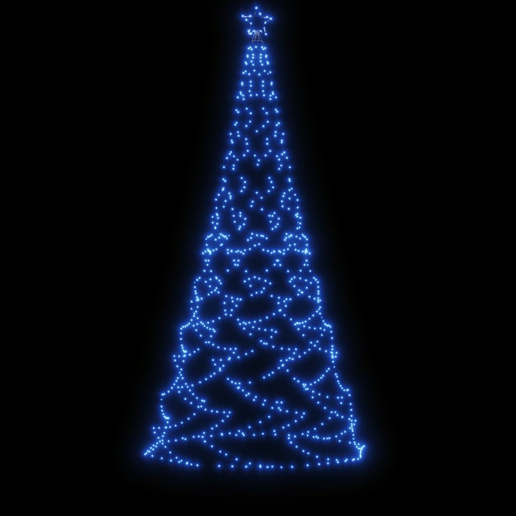 Albero di Natale con Palo in Metallo 500 LED Blu 3 m - homemem39