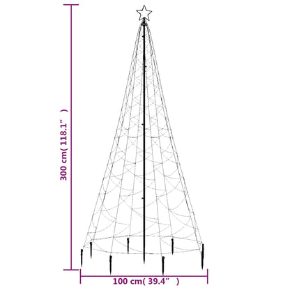 Albero di Natale con Palo in Metallo 500 LED Blu 3 m - homemem39