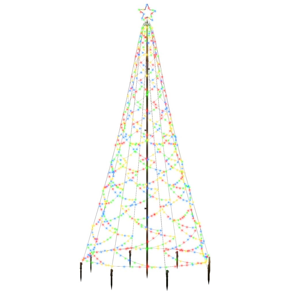 Albero di Natale con Palo in Metallo 500 LED Multicolore 3 m - homemem39