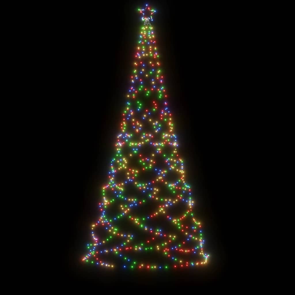 Albero di Natale con Palo in Metallo 500 LED Multicolore 3 m - homemem39