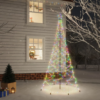 Albero di Natale con Palo in Metallo 500 LED Multicolore 3 m - homemem39