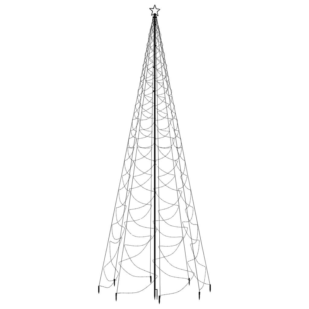 Albero di Natale con Palo in Metallo 1400 LED Bianco Caldo 5 m - homemem39