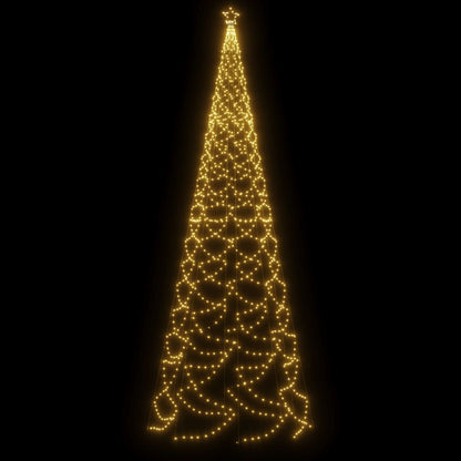 Albero di Natale con Palo in Metallo 1400 LED Bianco Caldo 5 m - homemem39