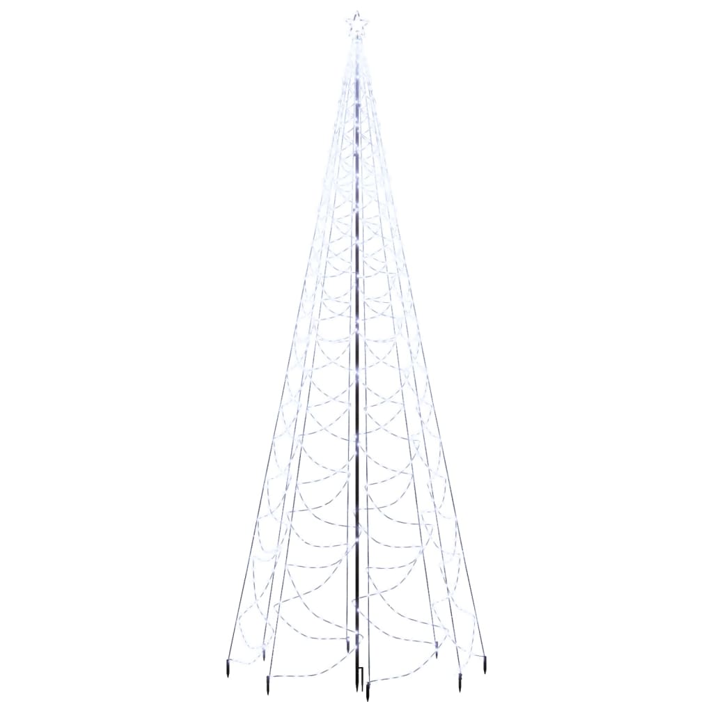 Albero di Natale con Palo in Metallo 1400 LED Bianco Freddo 5 m - homemem39