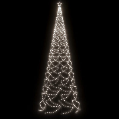 Albero di Natale con Palo in Metallo 1400 LED Bianco Freddo 5 m - homemem39