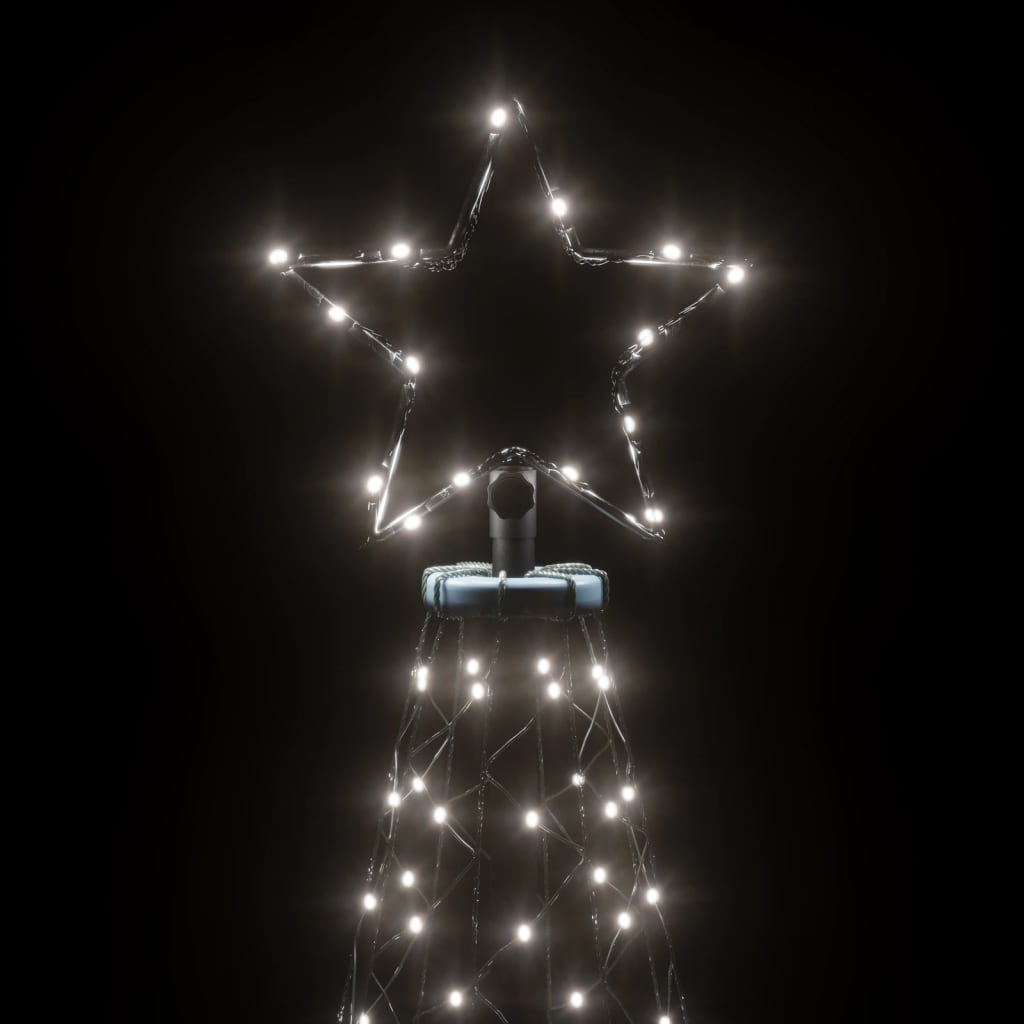Albero di Natale con Palo in Metallo 1400 LED Bianco Freddo 5 m - homemem39