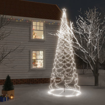 Albero di Natale con Palo in Metallo 1400 LED Bianco Freddo 5 m - homemem39