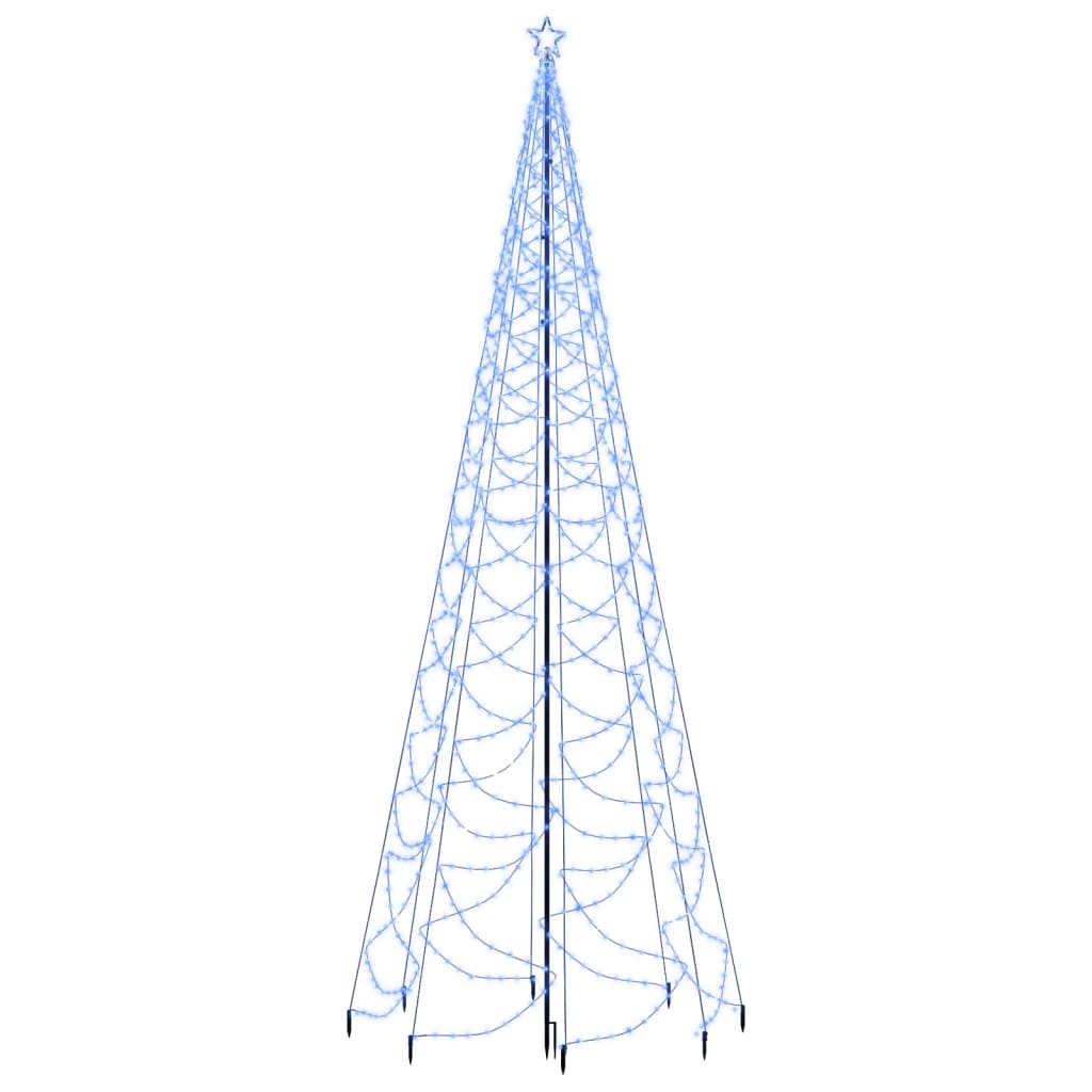 Albero di Natale con Palo in Metallo 1400 LED Blu 5 m - homemem39