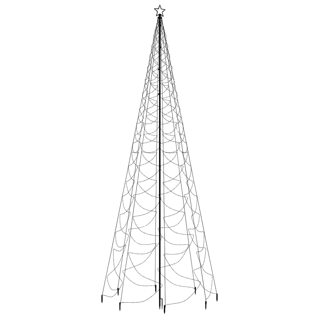 Albero di Natale con Palo in Metallo 1400 LED Blu 5 m - homemem39