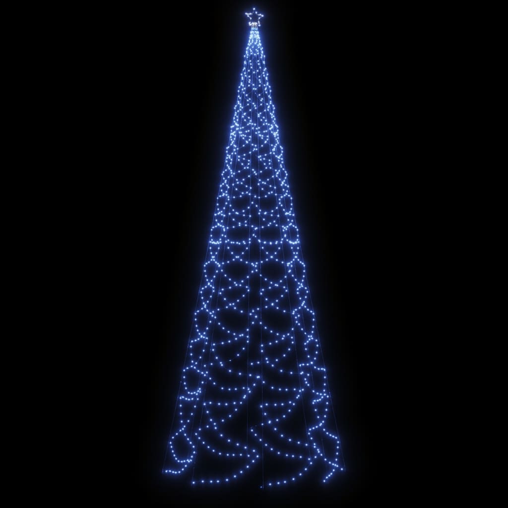 Albero di Natale con Palo in Metallo 1400 LED Blu 5 m - homemem39