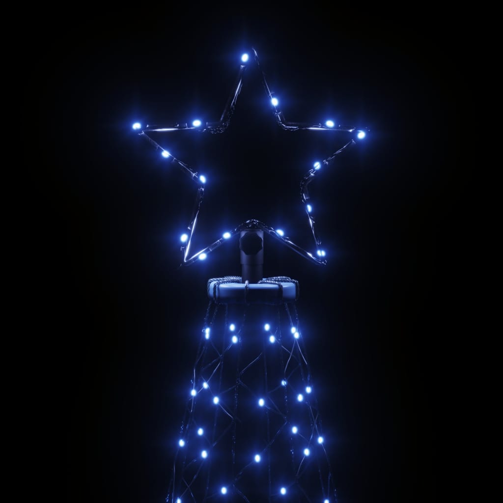 Albero di Natale con Palo in Metallo 1400 LED Blu 5 m - homemem39