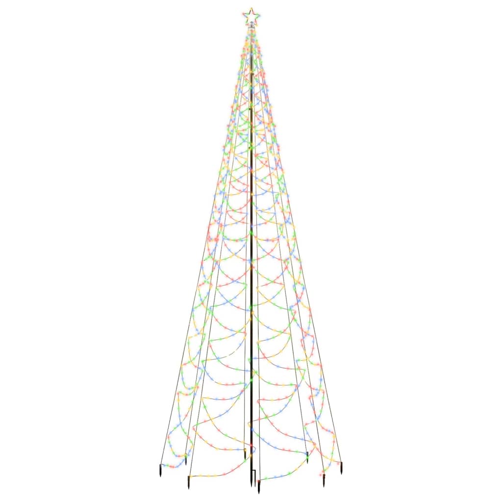 Albero di Natale con Palo in Metallo 1400 LED Multicolore 5 m - homemem39