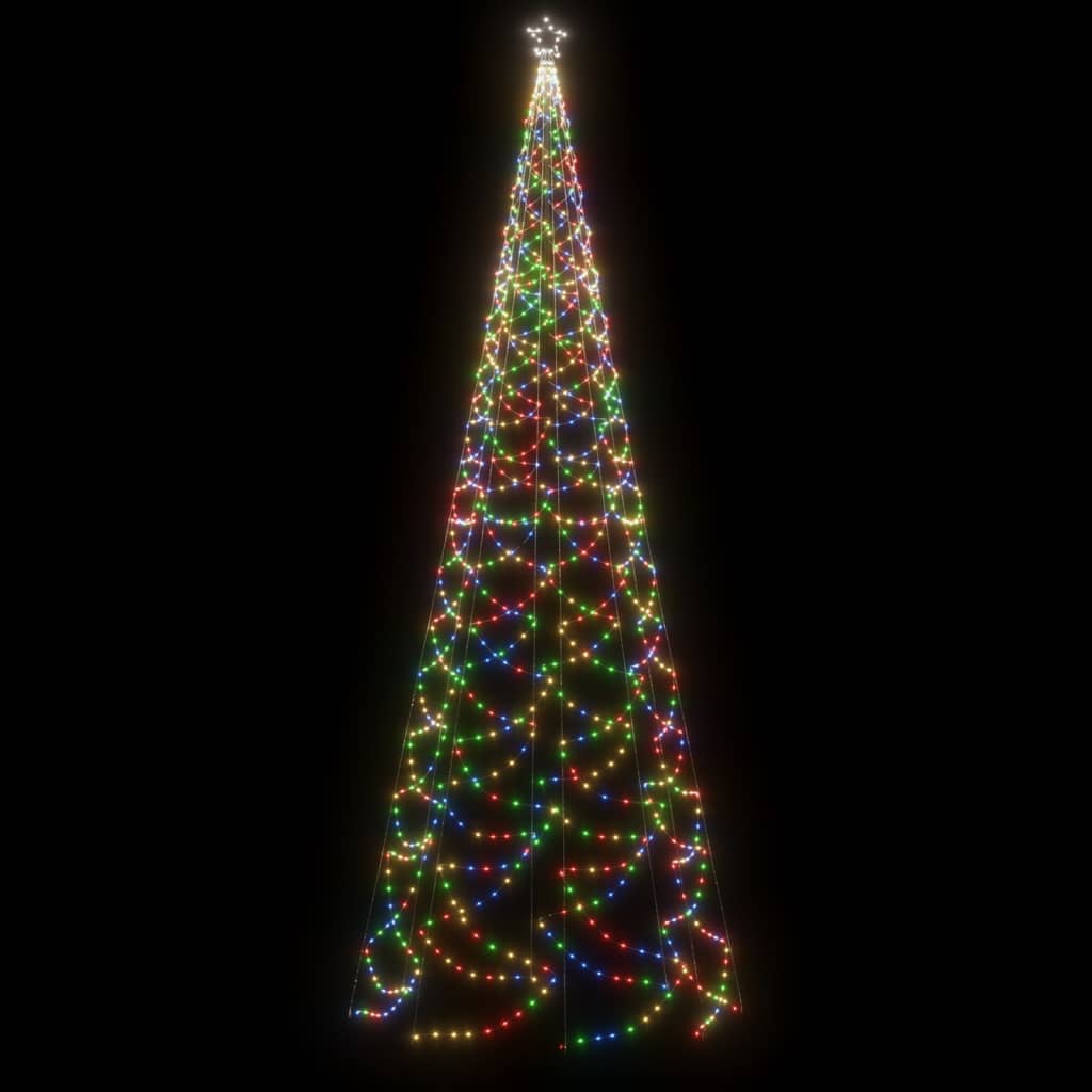 Albero di Natale con Palo in Metallo 1400 LED Multicolore 5 m - homemem39