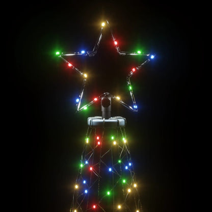 Albero di Natale con Palo in Metallo 1400 LED Multicolore 5 m - homemem39
