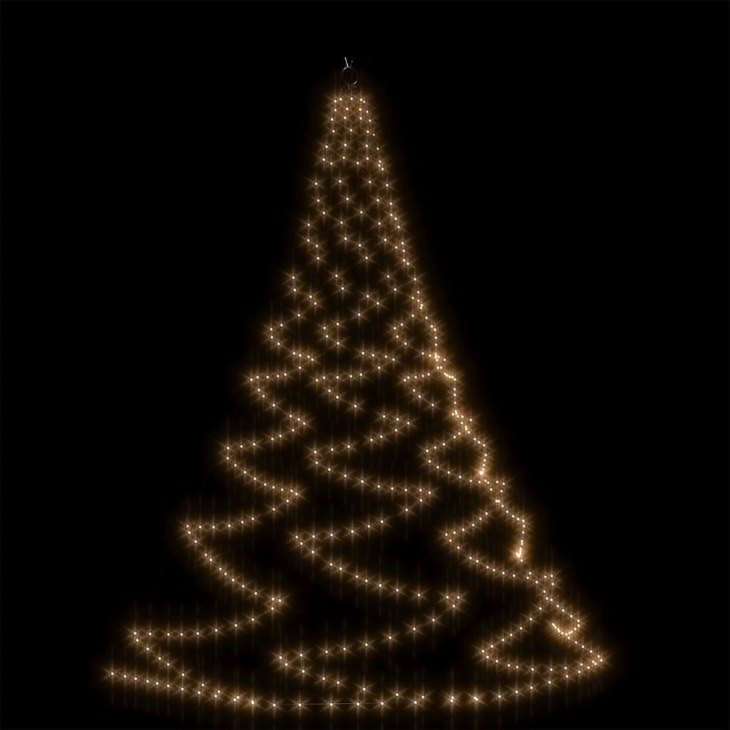 Albero da Parete con Gancio Metallico 260 LED Bianco Caldo 3 m - homemem39