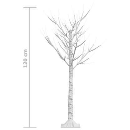 Albero Natale 120 LED 1,2m Salice Bianco Caldo Interno Esterno - homemem39