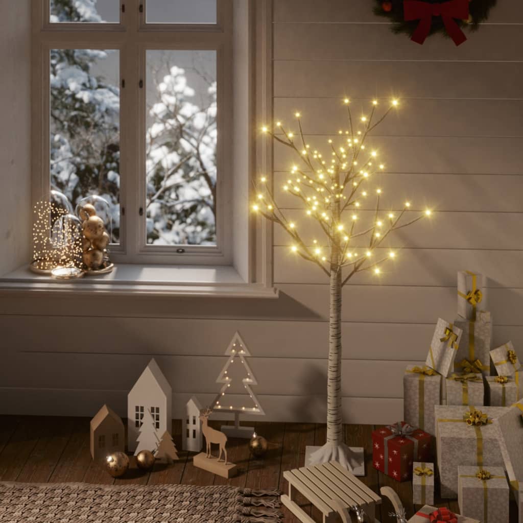 Albero Natale 120 LED 1,2m Salice Bianco Caldo Interno Esterno - homemem39