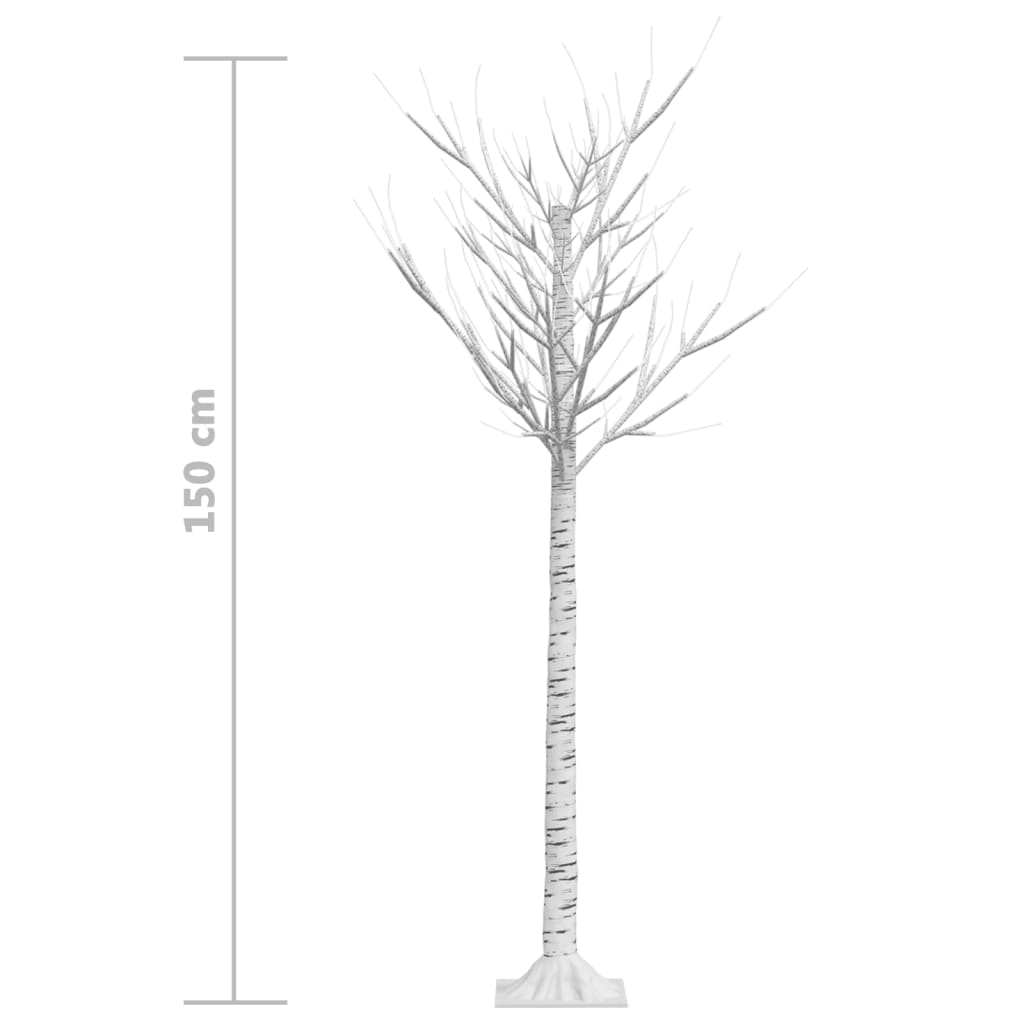 Albero Natale 140 LED 1,5m Salice Bianco Caldo Interno Esterno - homemem39