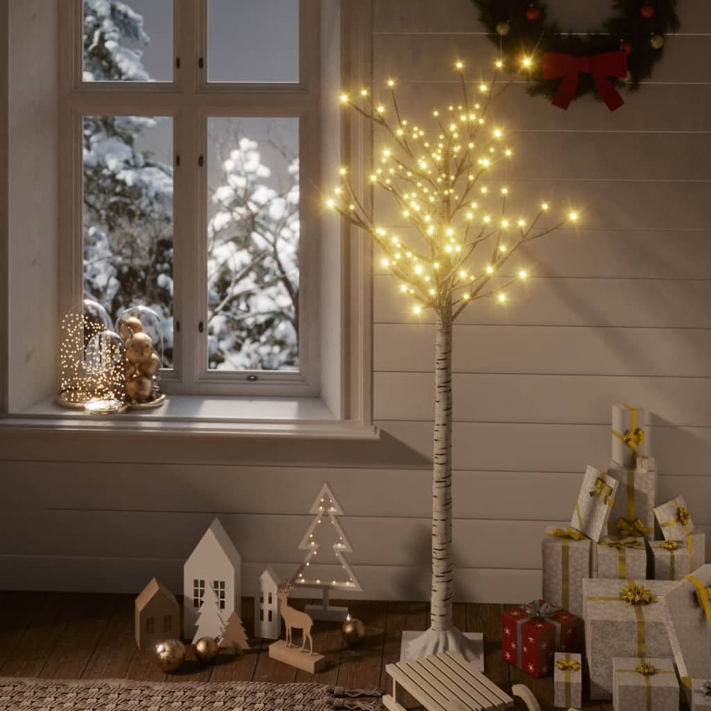 Albero Natale 140 LED 1,5m Salice Bianco Caldo Interno Esterno - homemem39