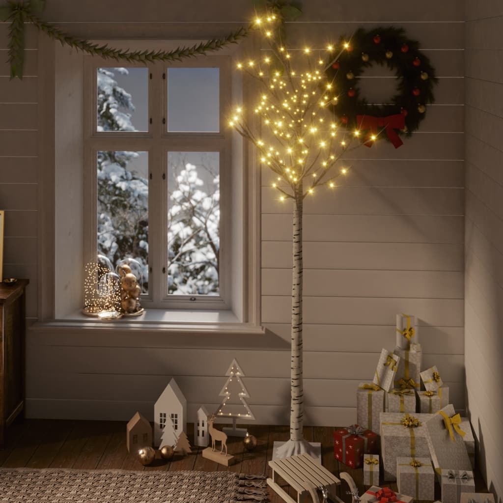 Albero Natale 180 LED 1,8m Salice Bianco Caldo Interno Esterno - homemem39