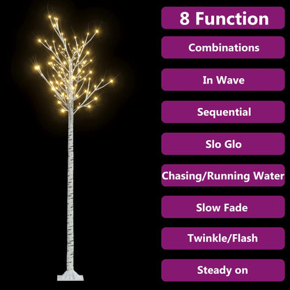 Albero Natale 200 LED 2,2 m Salice Bianco Caldo Interno Esterno - homemem39