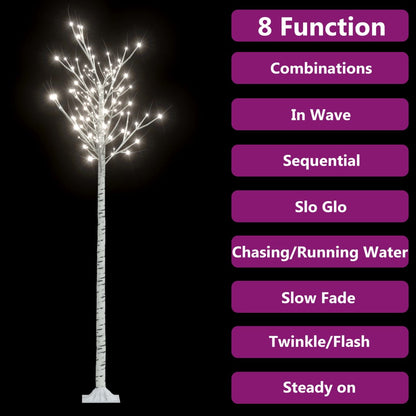 Albero Natale 200 LED 2,2m Salice Bianco Freddo Interno Esterno - homemem39