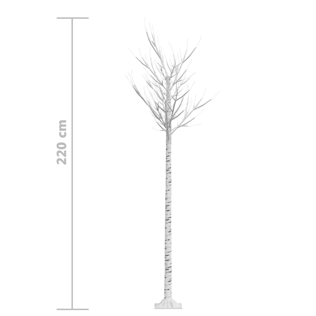 Albero Natale 200 LED 2,2m Salice Bianco Freddo Interno Esterno - homemem39