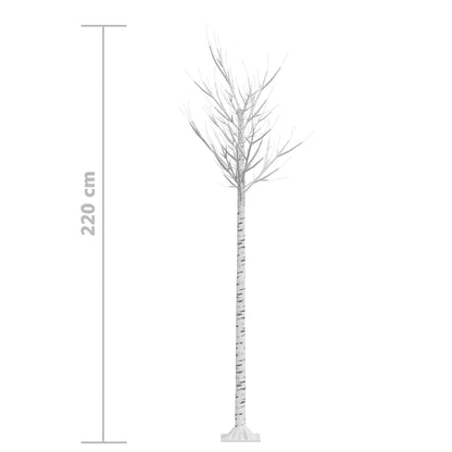 Albero Natale 200 LED 2,2m Salice Bianco Freddo Interno Esterno - homemem39