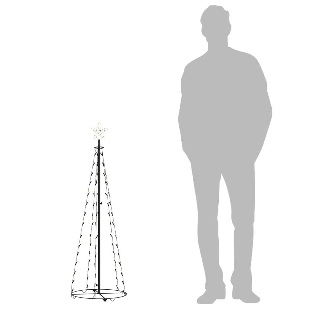 Albero di Natale a Cono con 70 LED Bianco Caldo 50x120 cm - homemem39