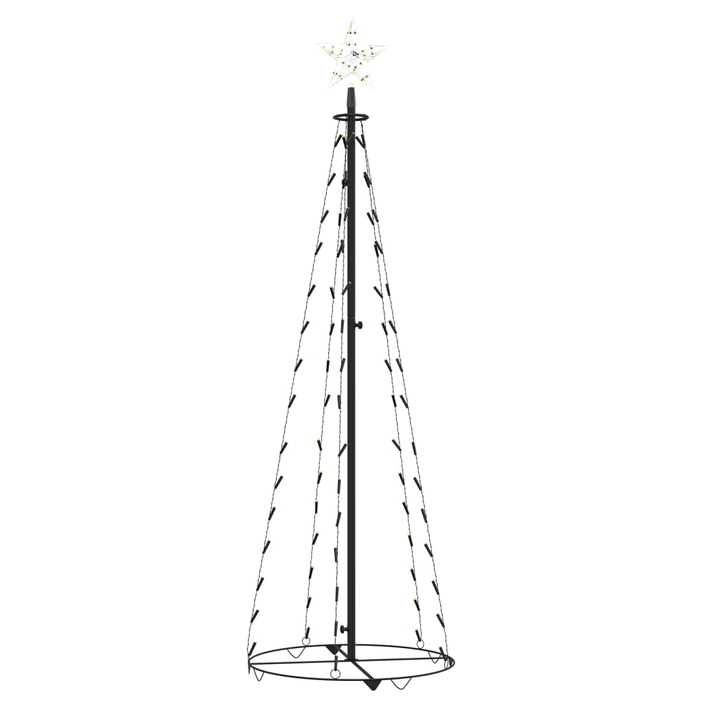 Albero di Natale a Cono con 70 LED Bianco Caldo 50x120 cm - homemem39