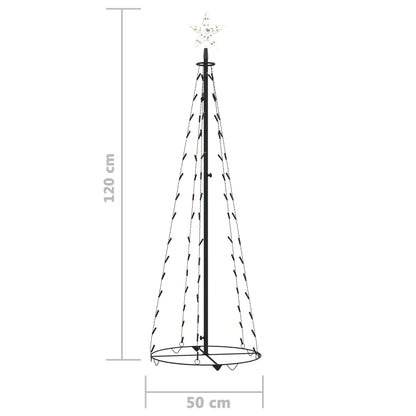 Albero di Natale a Cono con 70 LED Bianco Caldo 50x120 cm - homemem39