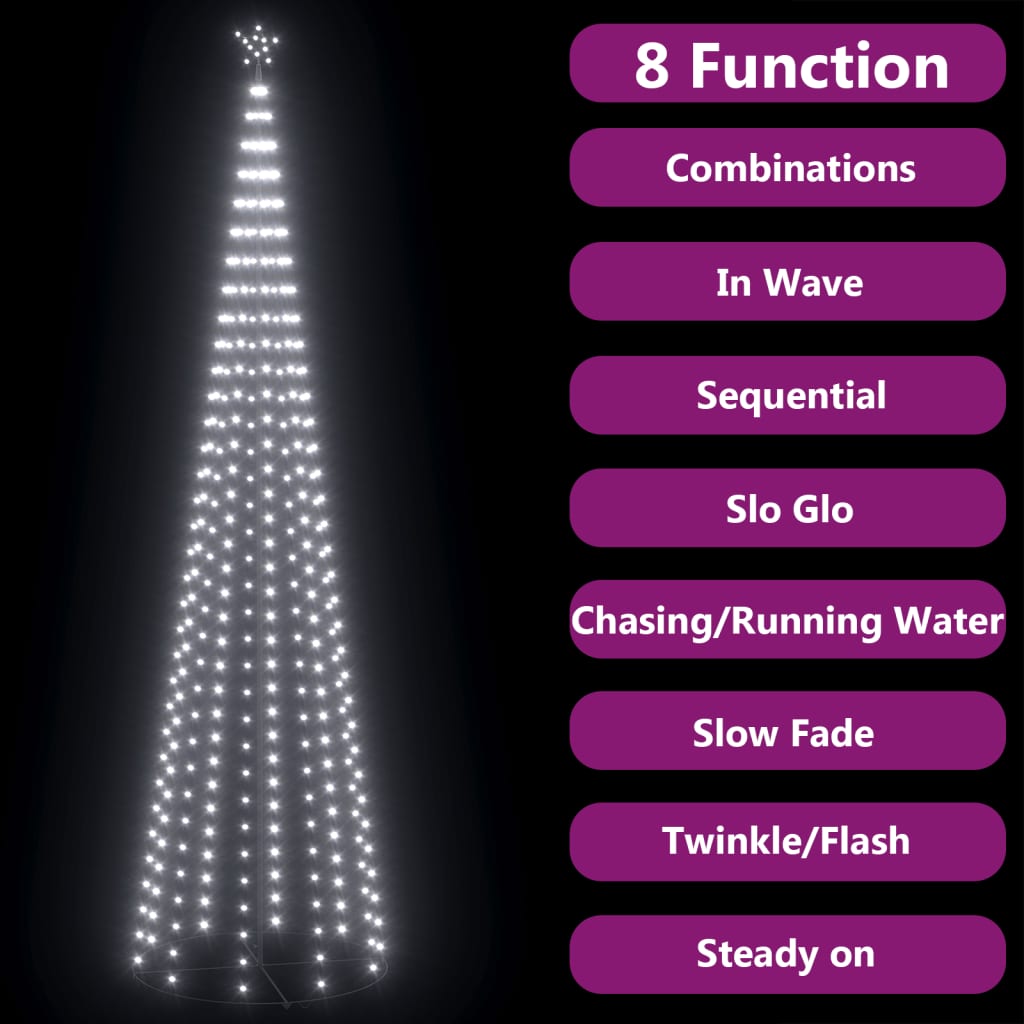 Albero di Natale a Cono con 752 LED Bianco Freddo 160x500 cm - homemem39