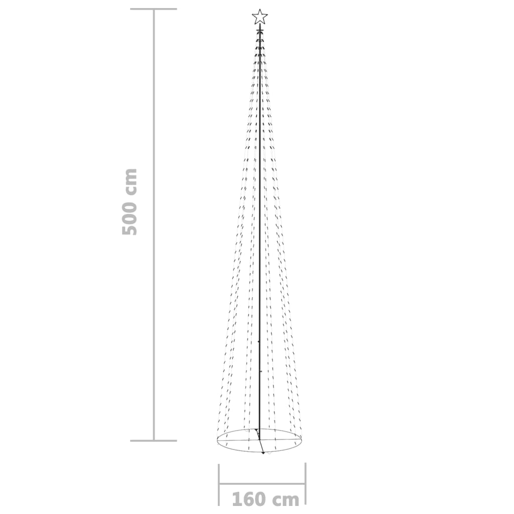 Albero di Natale a Cono con 752 LED Bianco Freddo 160x500 cm - homemem39