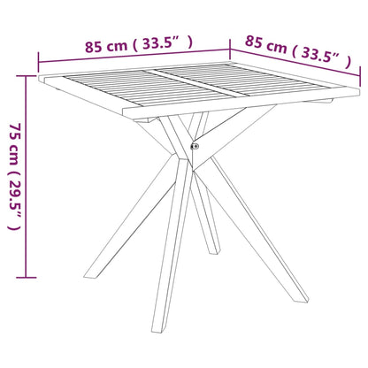 Tavolo da Giardino 85x85x75 cm in Legno Massello di Acacia - homemem39