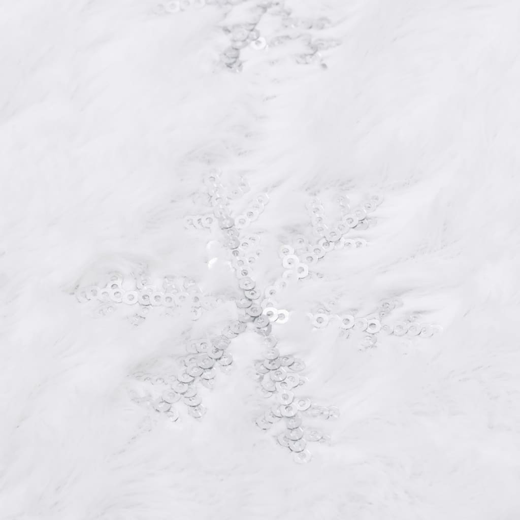 Gonna per Albero di Natale Raffinata Bianca 90 cm in Similpelle - homemem39