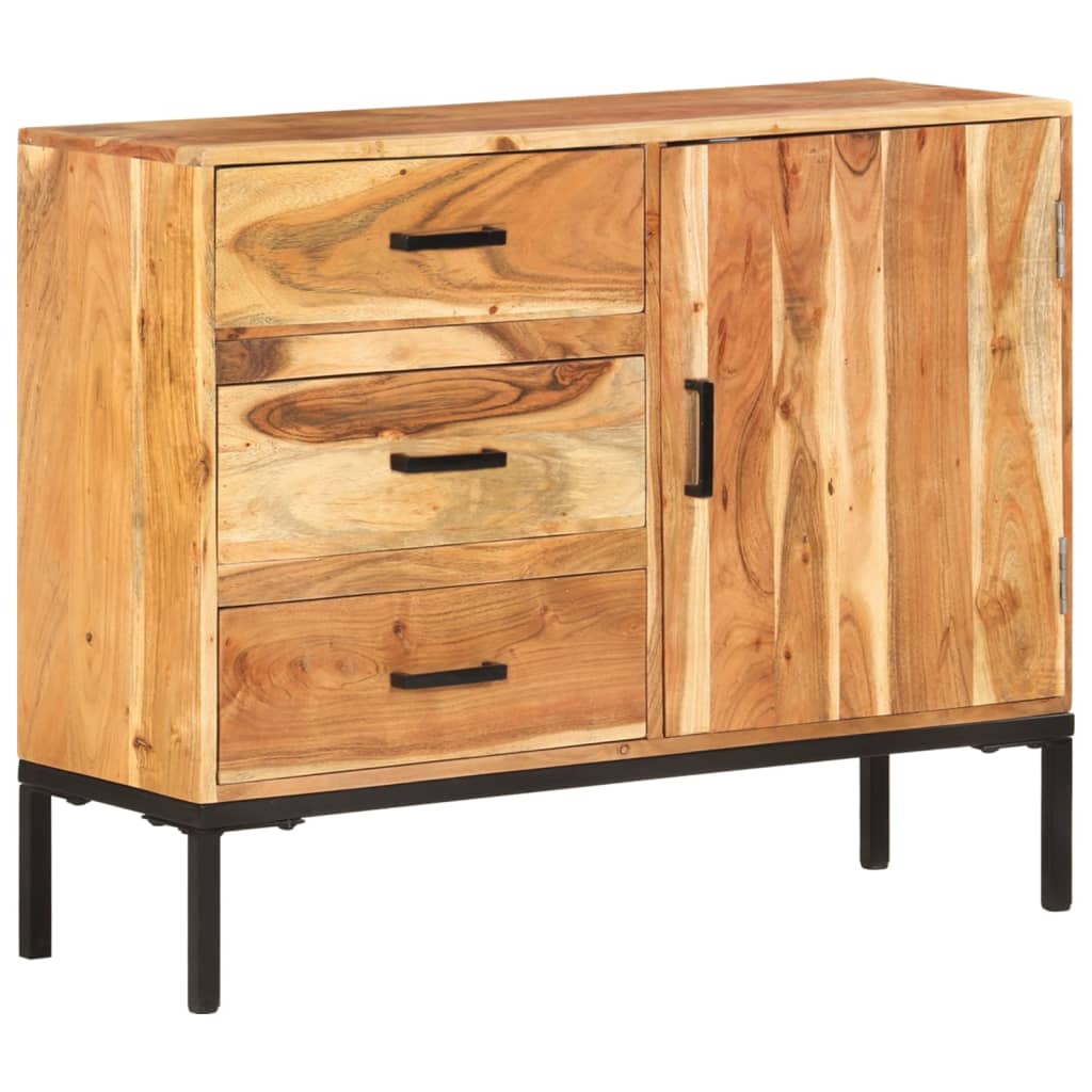 Credenza 88x30x73 cm in Legno Massello di Acacia - homemem39