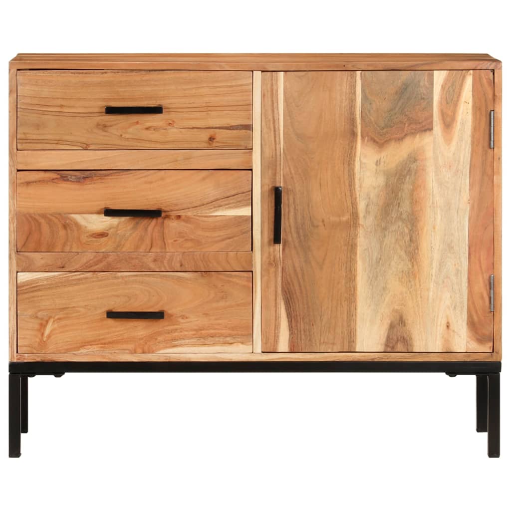 Credenza 88x30x73 cm in Legno Massello di Acacia - homemem39