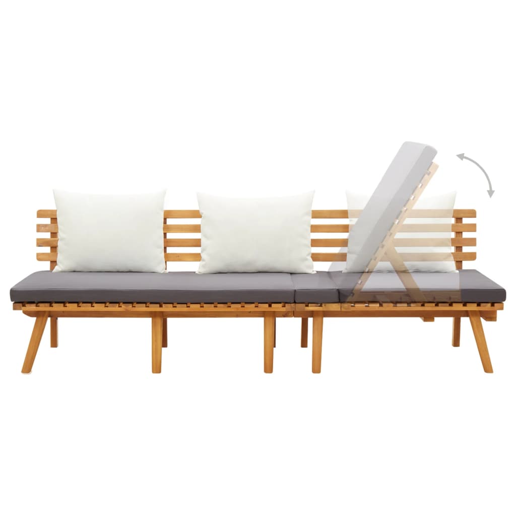 Divano Letto da Giardino 200x65 cm in Legno Massello di Acacia - homemem39