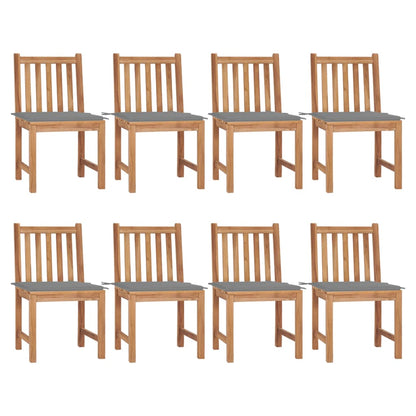 Sedie da Giardino con Cuscini 8 pz in Legno Massello di Teak - homemem39