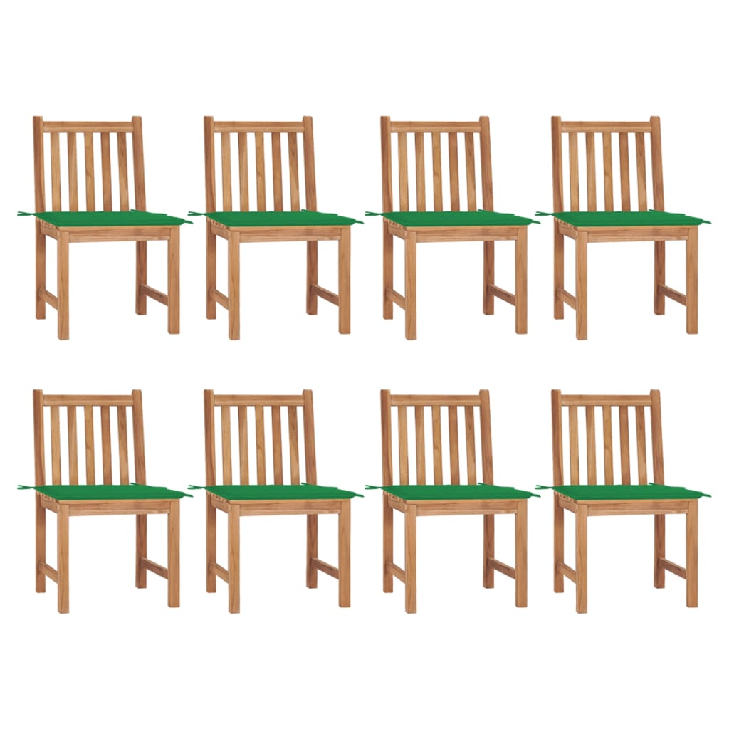 Sedie da Giardino con Cuscini 8 pz in Legno Massello di Teak - homemem39