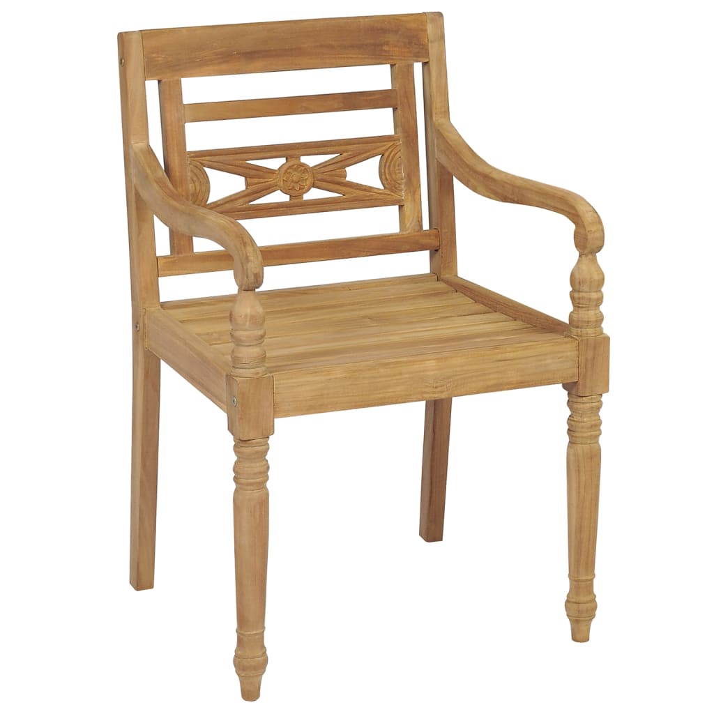 Sedie Batavia con Cuscini 6 pz in Legno Massello di Teak - homemem39