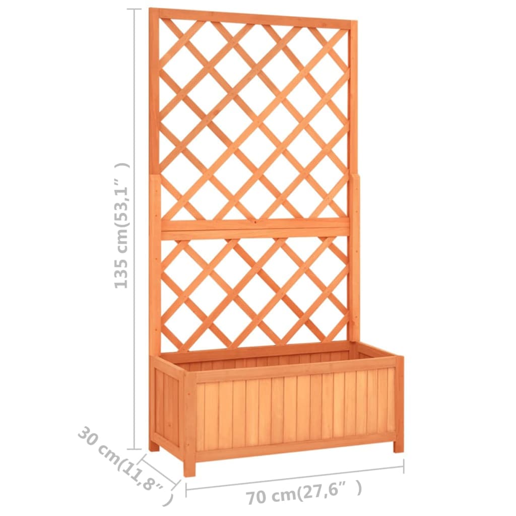 Fioriera con Traliccio Marrone 70x30x135cm in Massello di Abete - homemem39