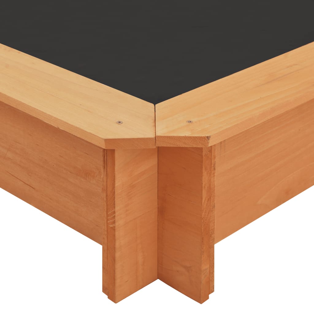 Sabbiera con Tetto Regolabile in Legno di Abete 115x115x115 cm - homemem39