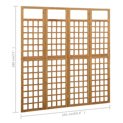 Divisorio a 4 Pannelli in Legno Massello di Abete 161x180 cm - homemem39