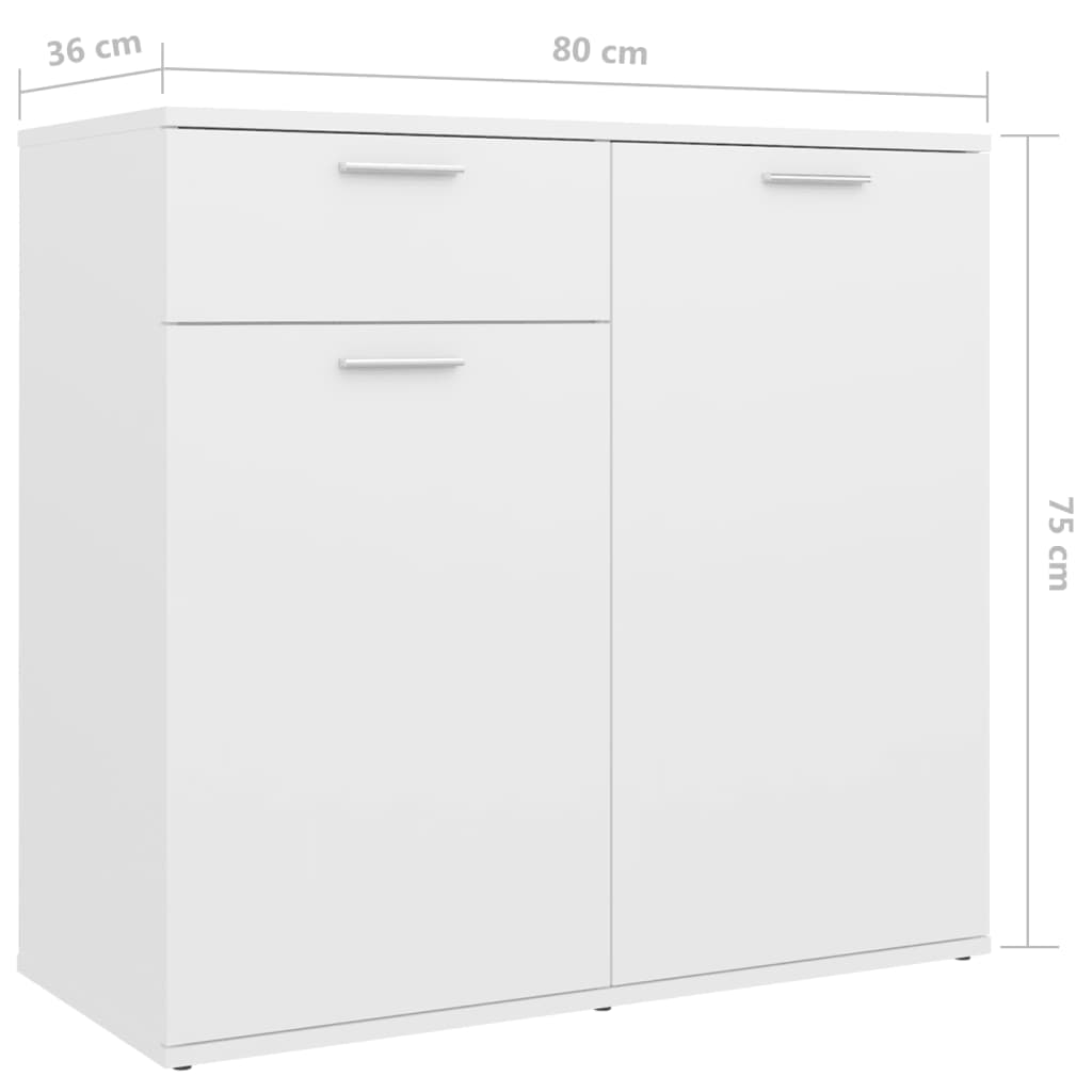 Credenza Bianca 160x36x75 cm in Truciolato - homemem39