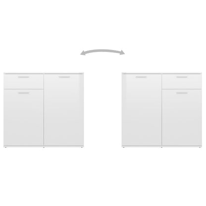 Credenza Bianco Lucido 160x36x75 cm in Truciolato - homemem39