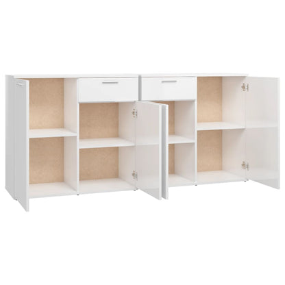 Credenza Bianco Lucido 160x36x75 cm in Truciolato - homemem39