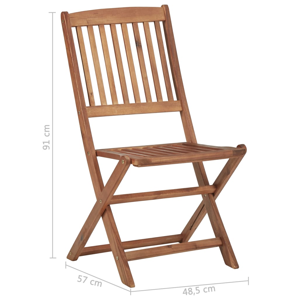 Sedie da Giardino Pieghevoli 8 pz con Legno Massello di Acacia - homemem39