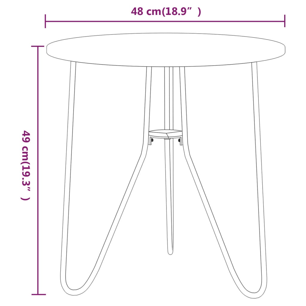 Tavolino da Salotto Nero 48 cm in MDF e Ferro - homemem39